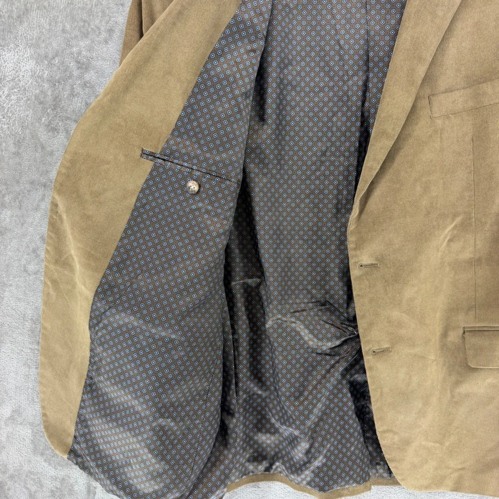 Lauren Ralph Lauren Mens 46R‎ Corduroy Sport Coat Tan Elbow Patches Blazer 46 R